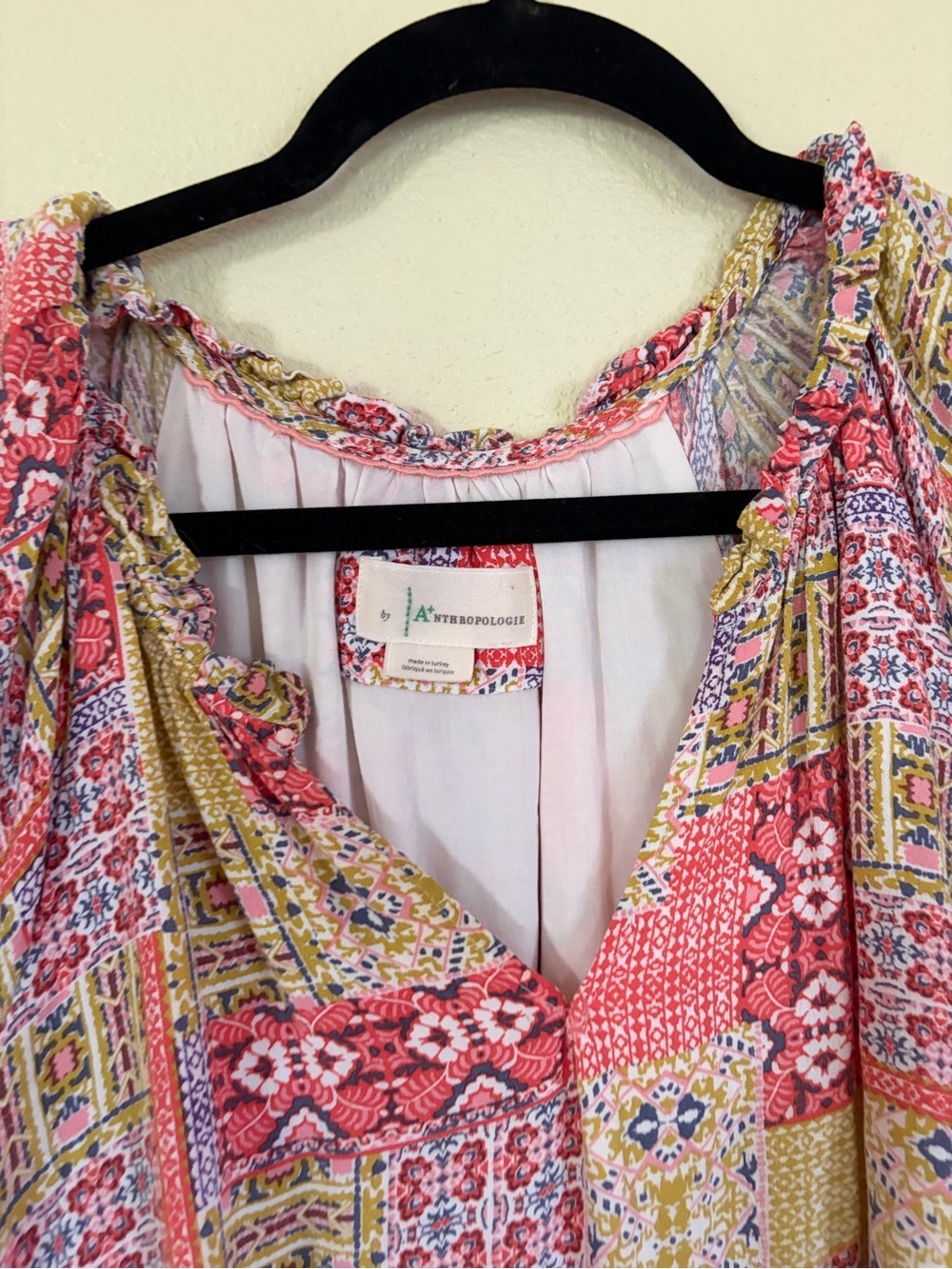 Anthropologie Robin Tiered Patchwork Plus 1x sundress short sleeves Boho Short - Picture 4 of 7